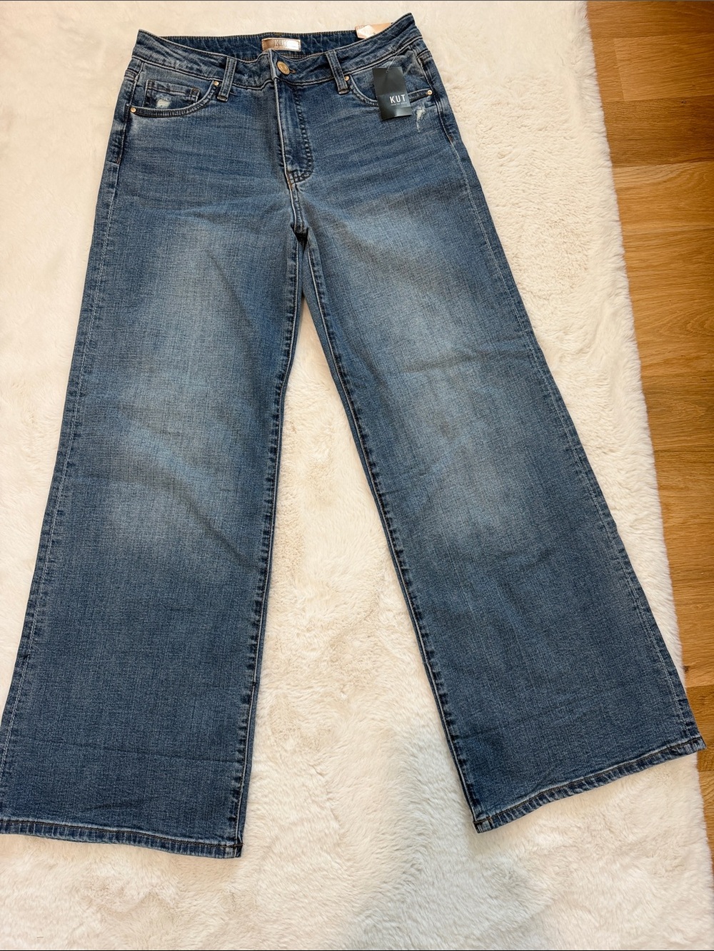 Kut from the Kloth Medium Blue Wide Leg Jeans